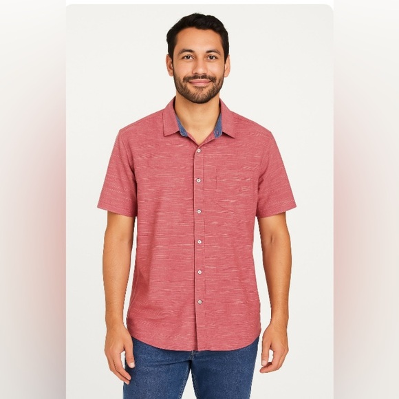 JAM Session Red Short Sleeve Button-Up Shirt Men’s XL - Picture 1 of 8